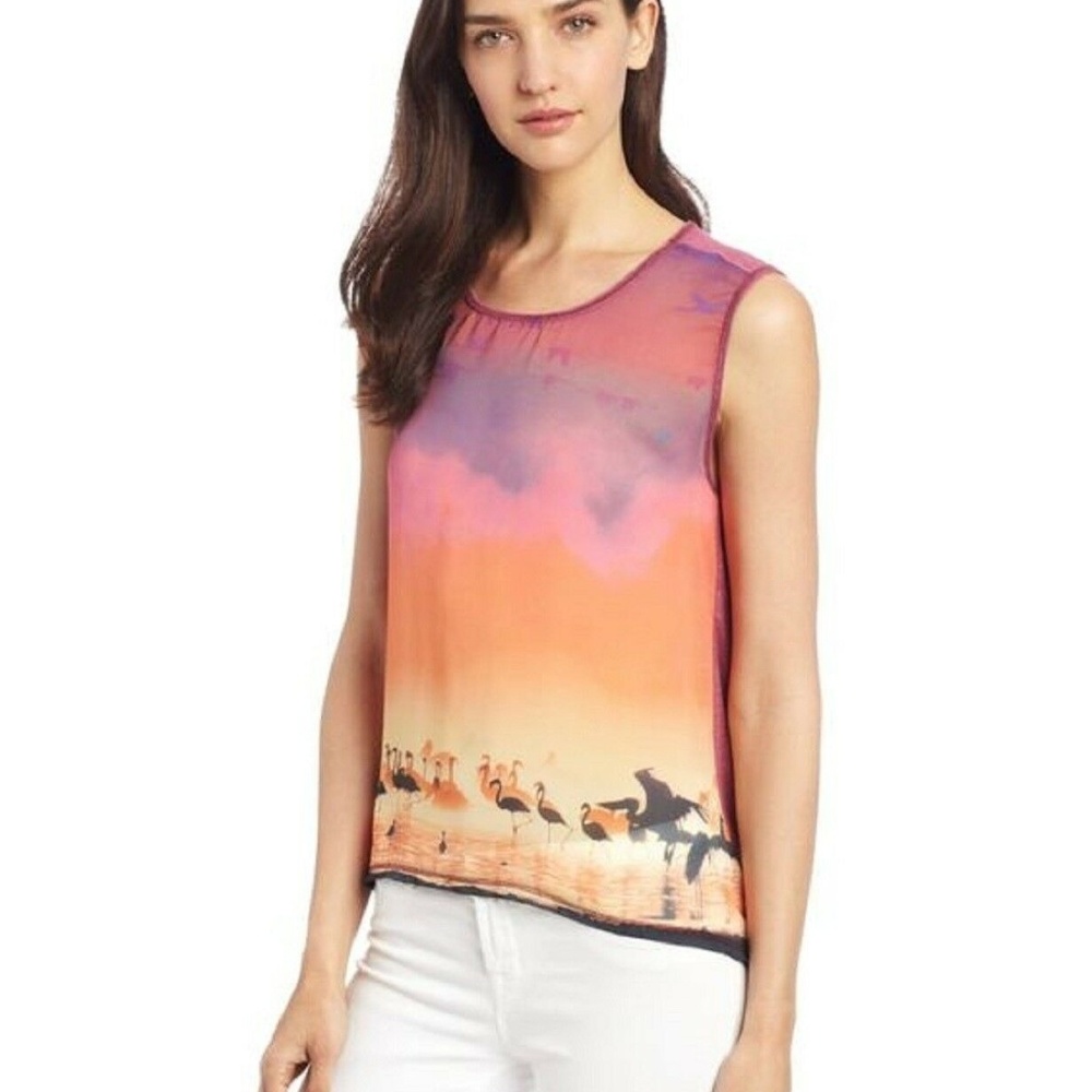AWAKE COUTURE Flamingo Field Photo Tank S